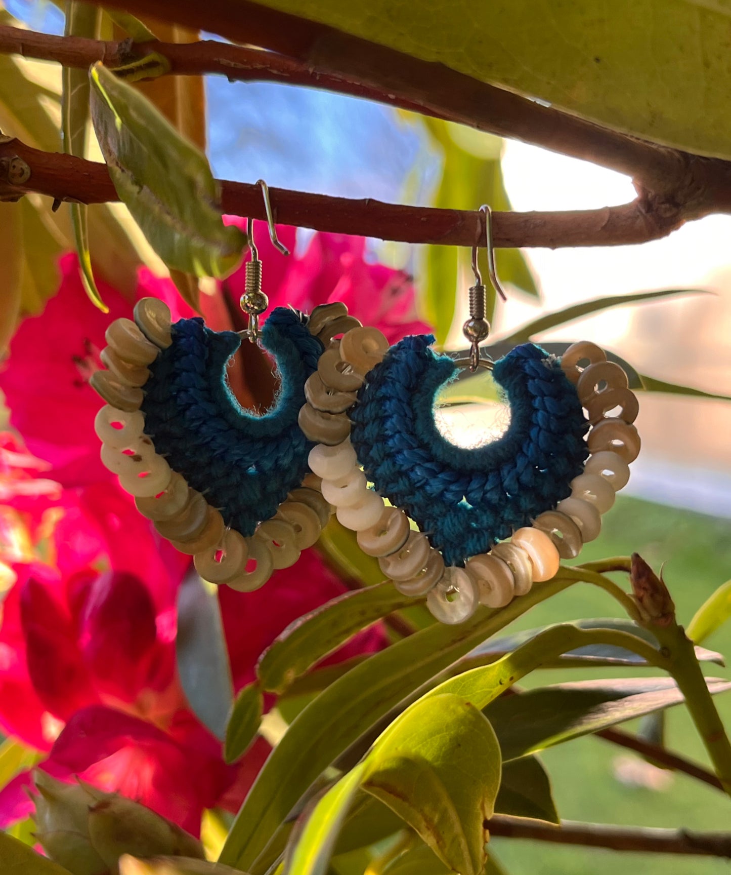 Shell Money - Heart-Shaped Crochet Earrings