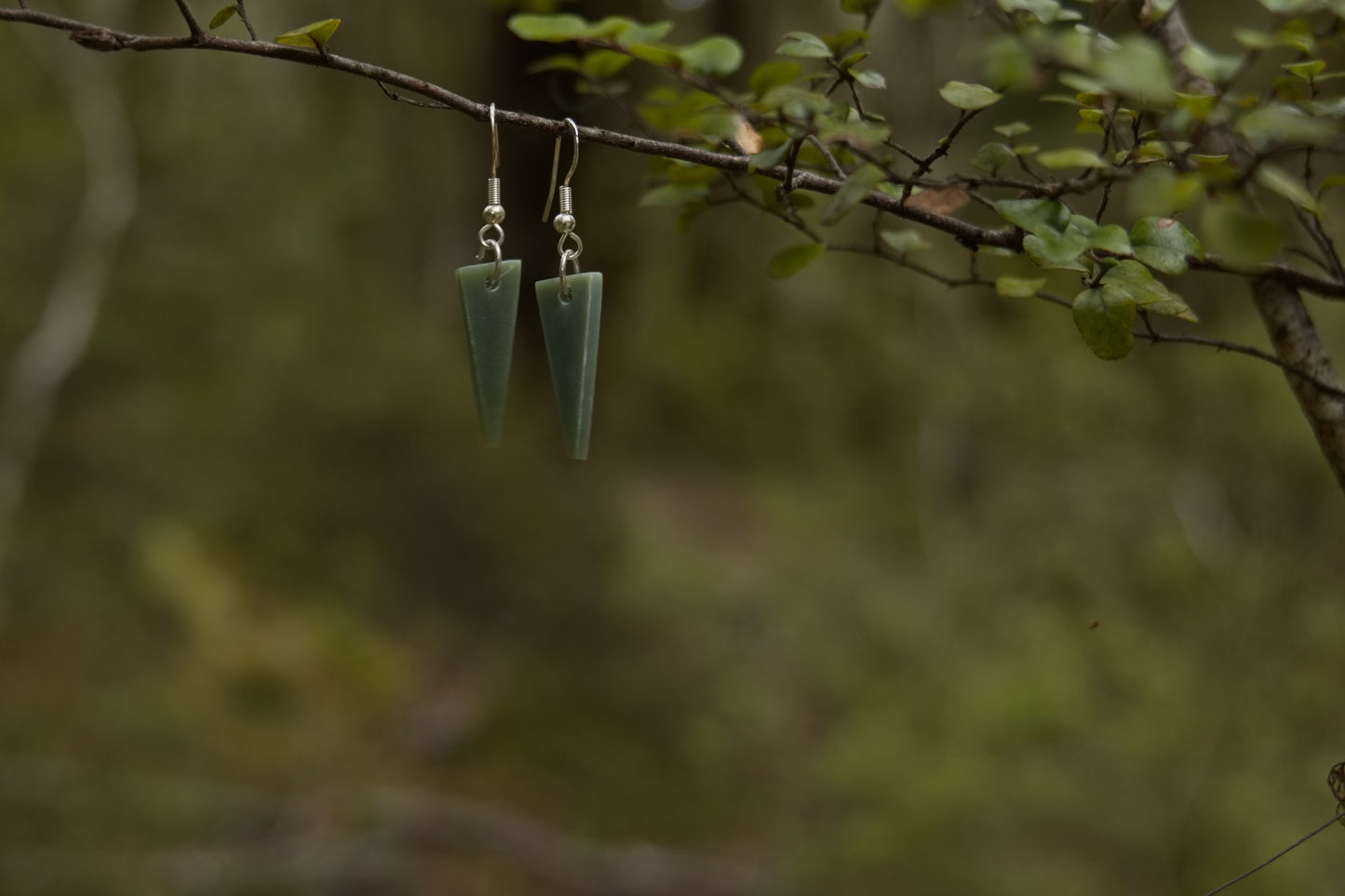 Triangle Drop Pounamu Earrings
