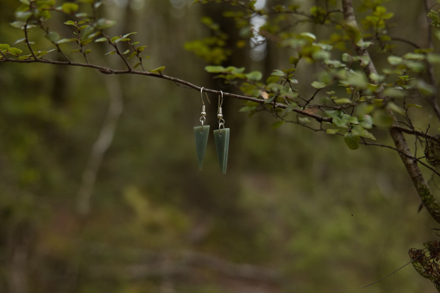 Triangle Drop Pounamu Earrings