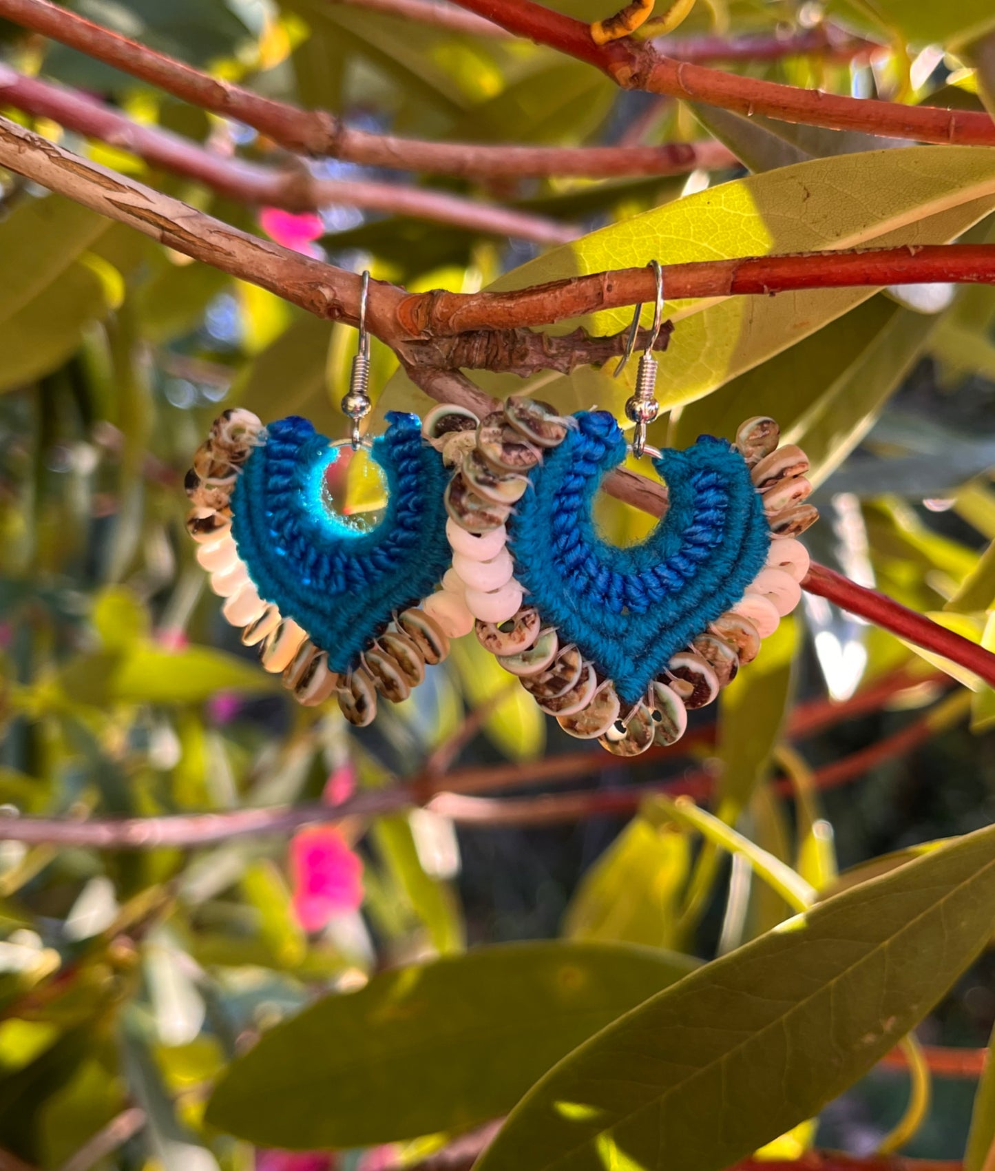 Shell Money - Heart-Shaped  Crochet Earrings
