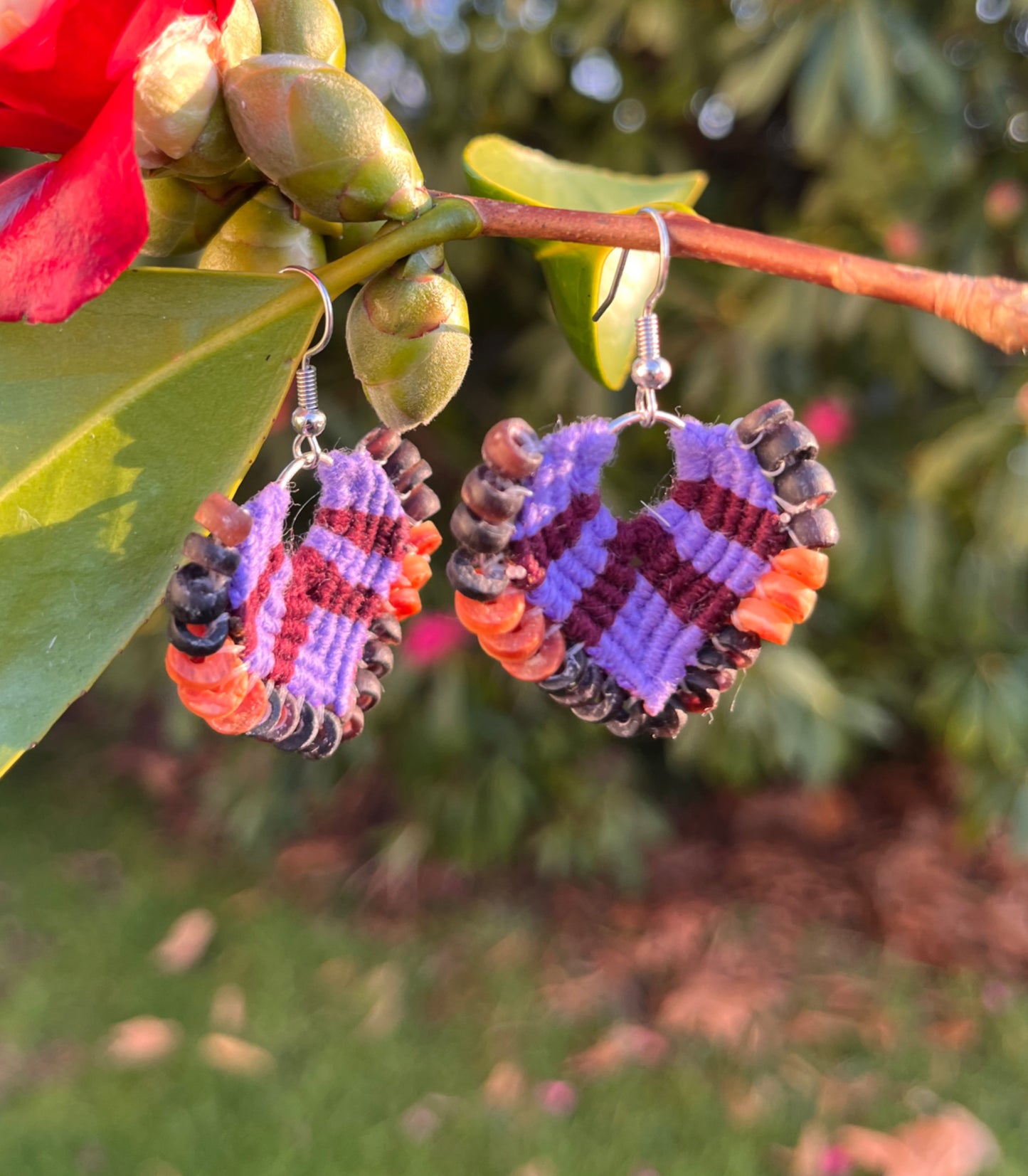 Shell Money - Heart-Shaped  Crochet Earrings