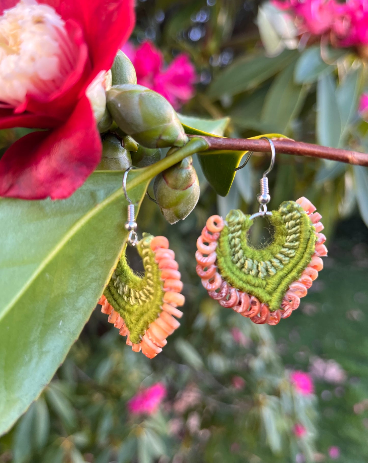 Shell Money - Heart-Shaped  Crochet Earrings