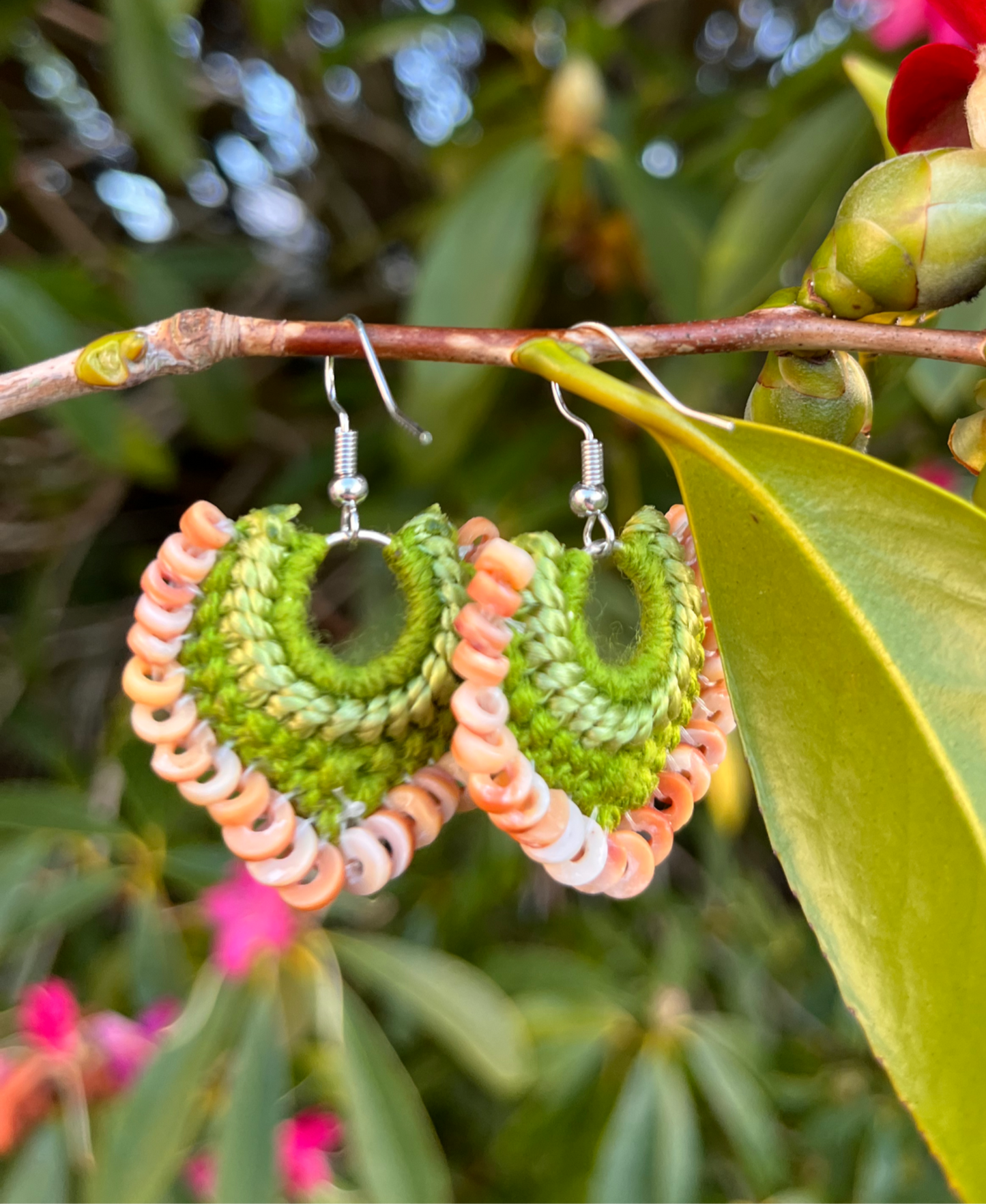 Shell Money - Heart-Shaped  Crochet Earrings