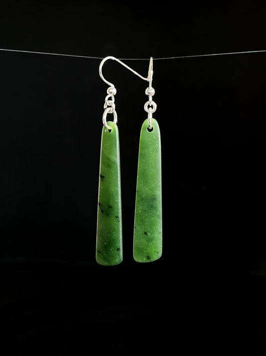 Medium Drop pounamu earrings
